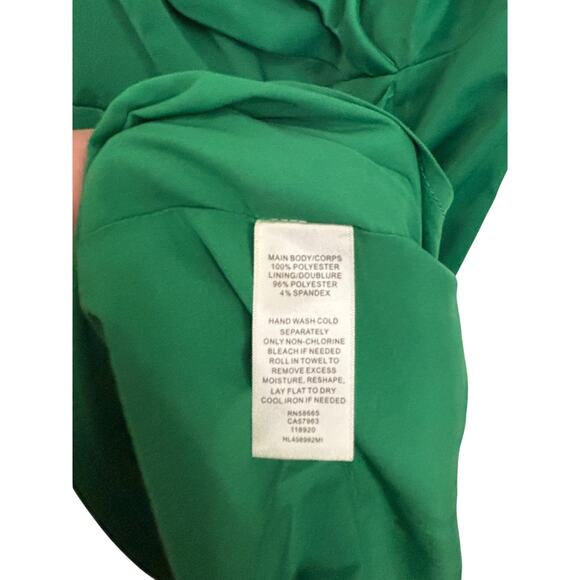 Chelsea28 Midi Dress Womens Large Faux Wrap Ruffle A-Line Green Drape Sleeveless - Picture 6 of 6